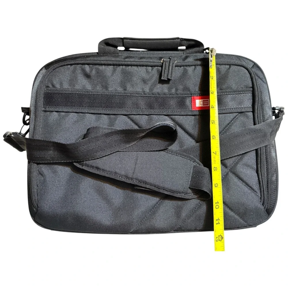 Case Logic Laptop Bag Shoulder Messenger Work School Travel Black Red‎ Trim